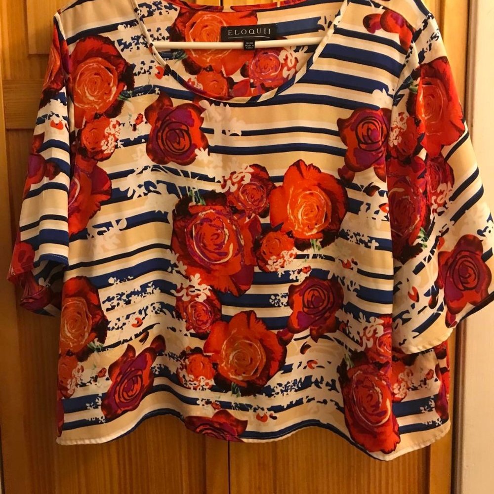 Women's crop top  high - low blouse